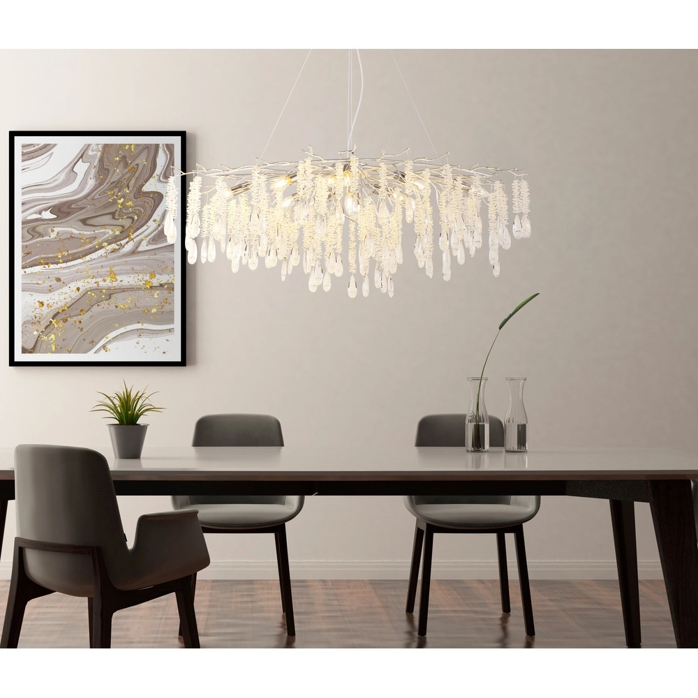 Pendant lamp Kinga silver grey 120cm Globo 9007371569991