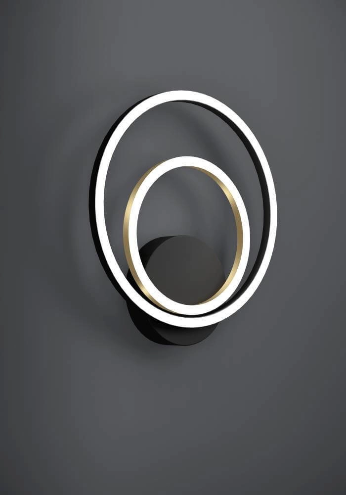Wall lamp with rings Lanacera black with gold Stars of Light 9008606221424