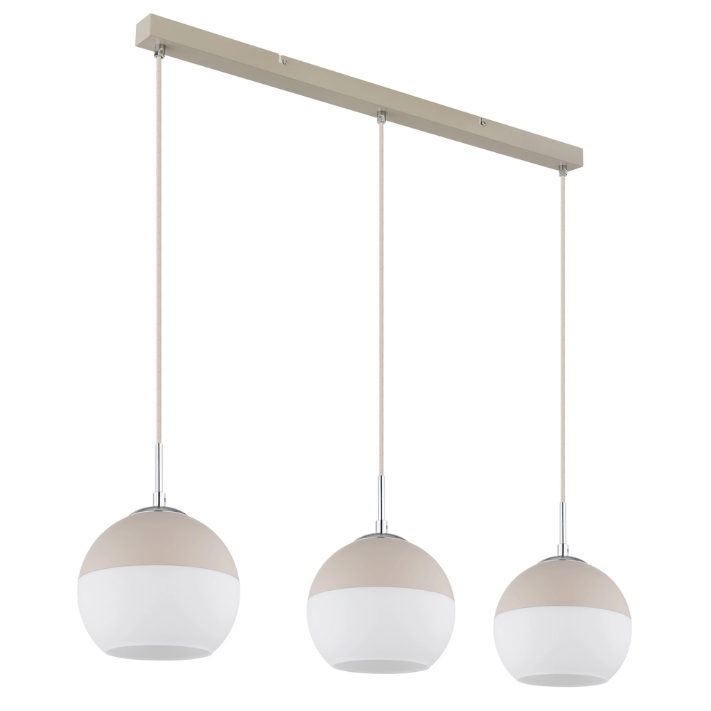 3-light pendant lamp Ragusa straight sand brown Globo 9007371578788