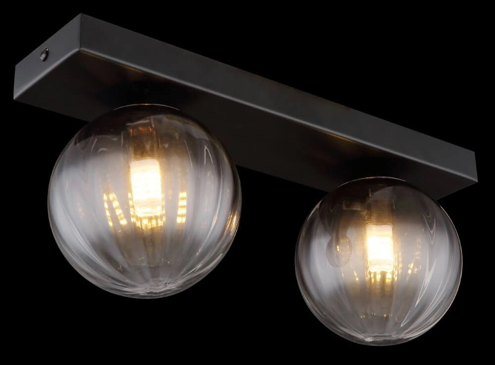 2-light ceiling lamp Dallerta smoke glass Globo 9007371449576