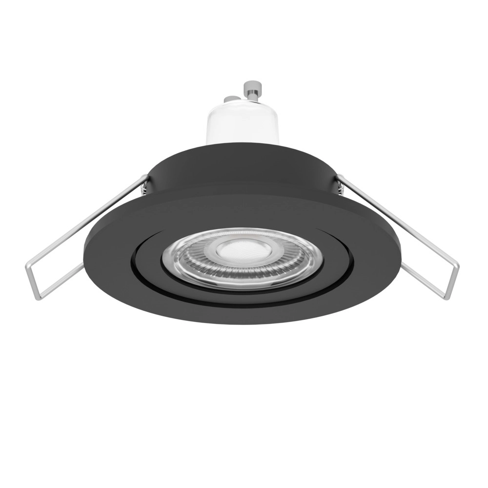 Recessed spotlight Barranco black Ø 8,4cm IP44 - 3000K