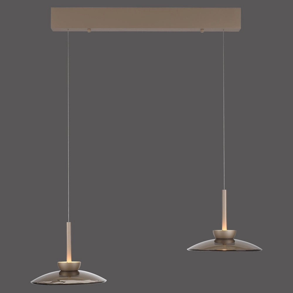2L dining table pendant lamp Pure Moon Bronce with amber glass