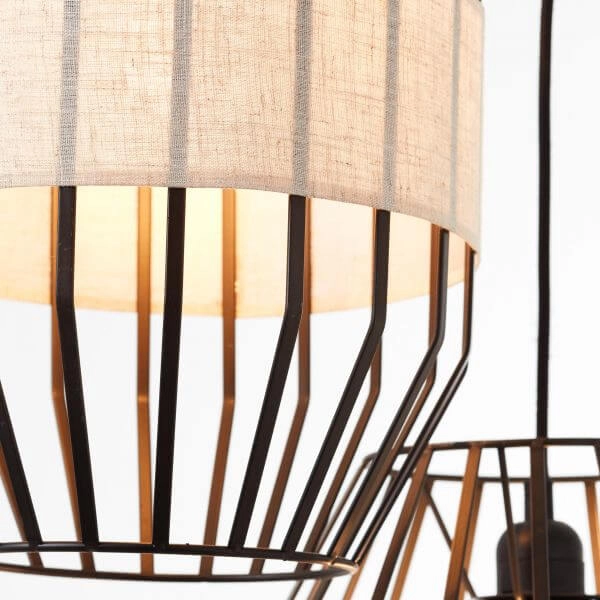 Hanging lamp Slope 3-light black with sand color Brilliant 4004353394652
