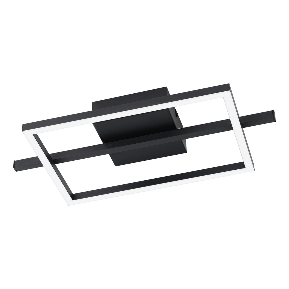 Led ceiling light Amandolo with remote control - black - square