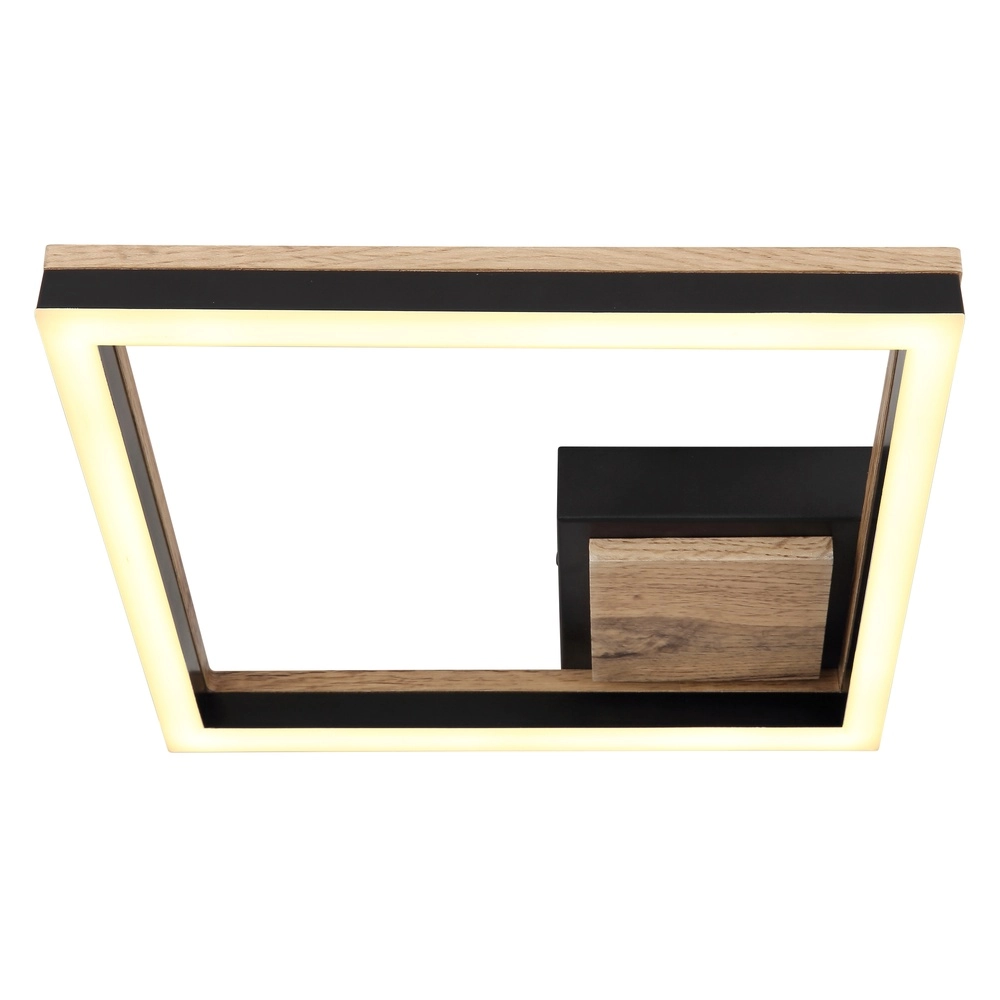 Ceiling lamp Beatrix Square black with wood Globo 9007371451401