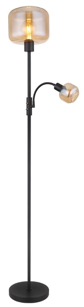 Black floor lamp Giuseppe Amber glass Globo 9007371441228