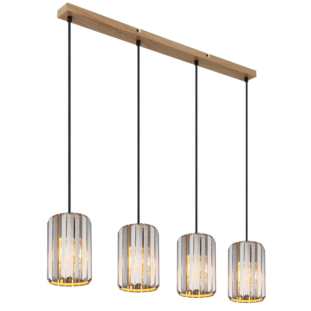 Pendant lamp Run 4-light wood