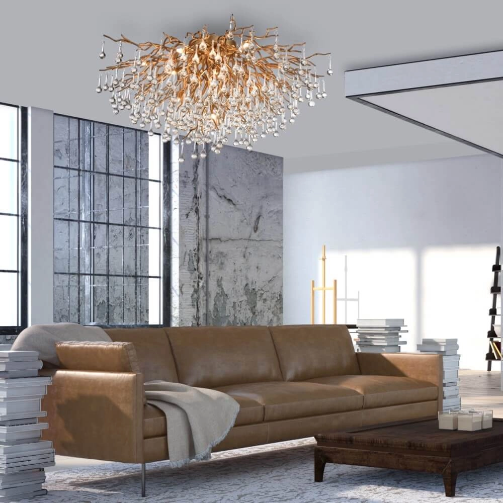 Chandelier Icicle brass 100cm Paul Neuhaus 4012248352106