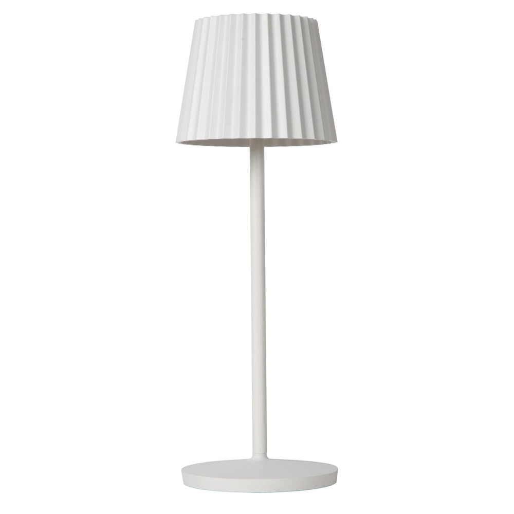Rechargeable table lamp Justine white with charging station