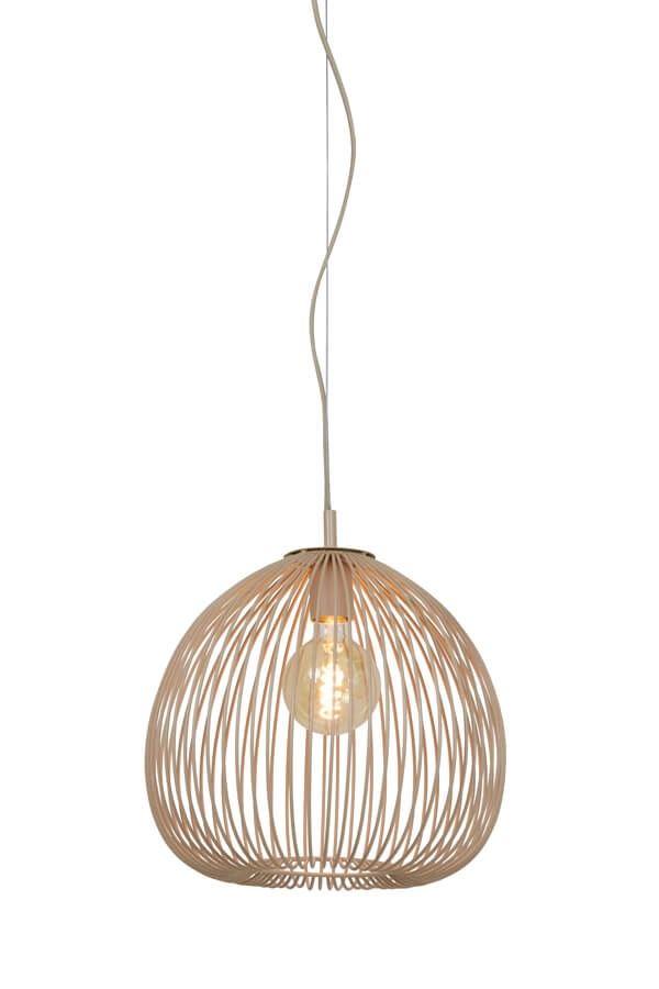 Cream pendant lamp Rilana Ø 34cm