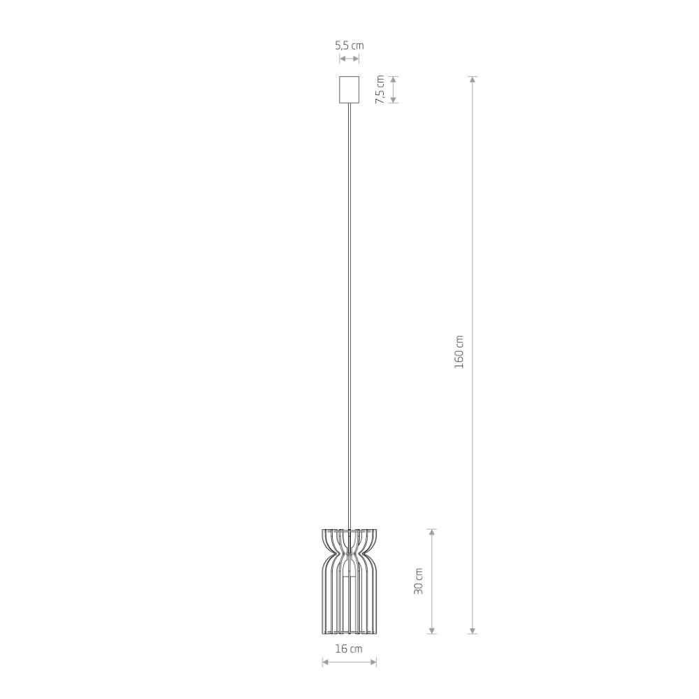 Wooden hanging lamp Kymi Ø 16cm - black Lyora 5903139105743