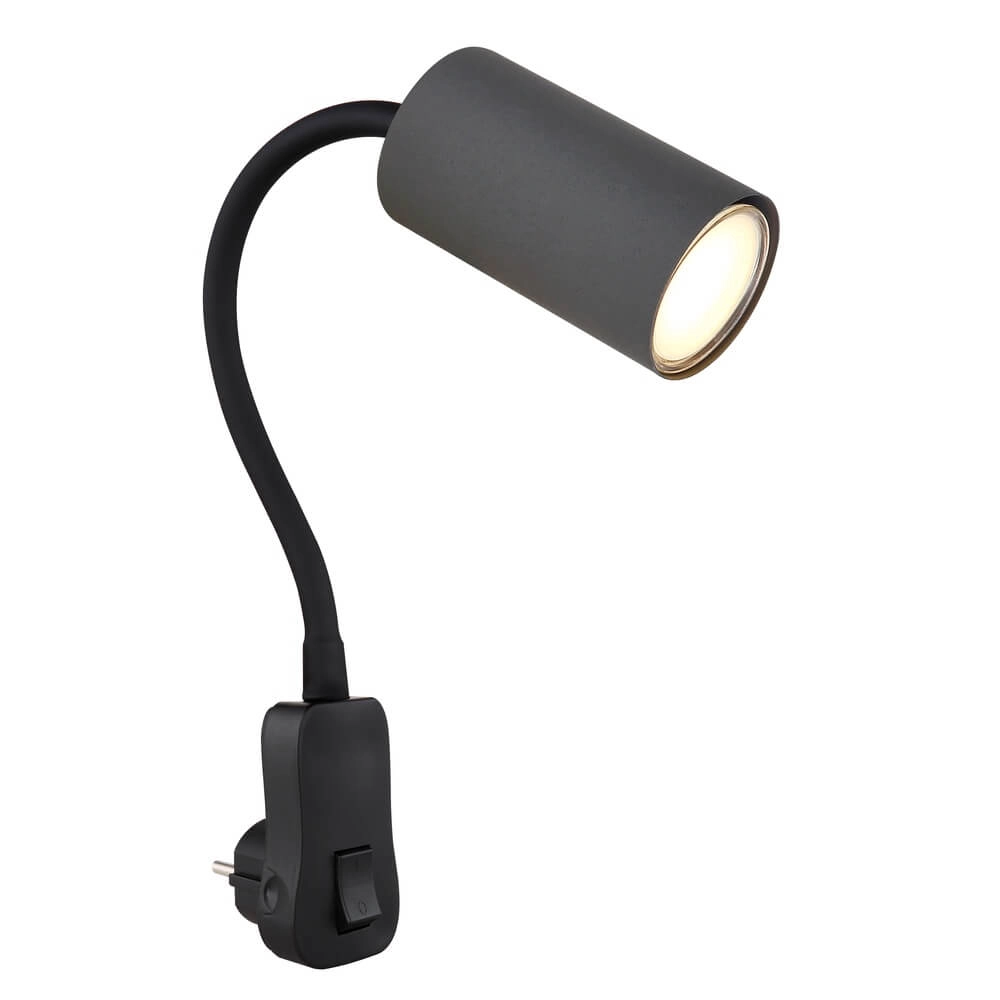 Black lamp Robby socket with grey