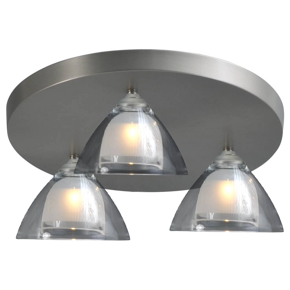 LED flush ceiling light Caterina LED Disk 3-light metal gray