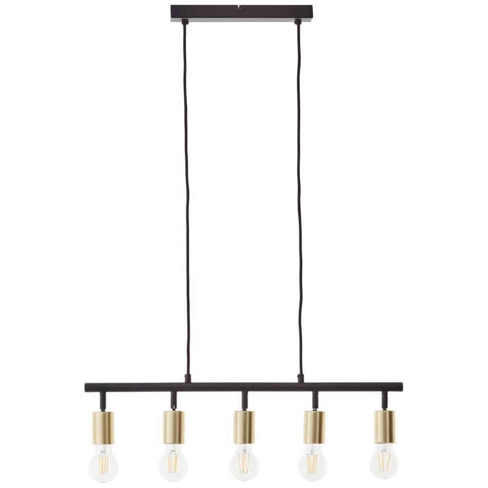 5-light pendant lamp Tiffany black with gold Brilliant 4004353406416