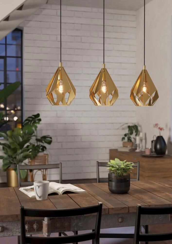 Golden Carlton 3-light pendant lamp Eglo 9002759439095