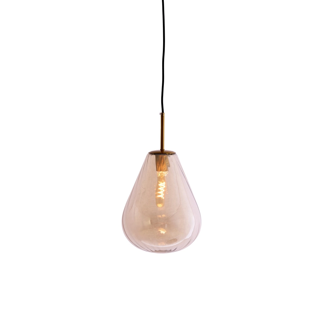 Glass pendant lamp Leona Ø 25cm - amber glass Light & Living 8717807834005
