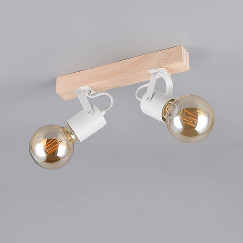 Double ceiling light Lynar white with wood Trio 4017807670745
