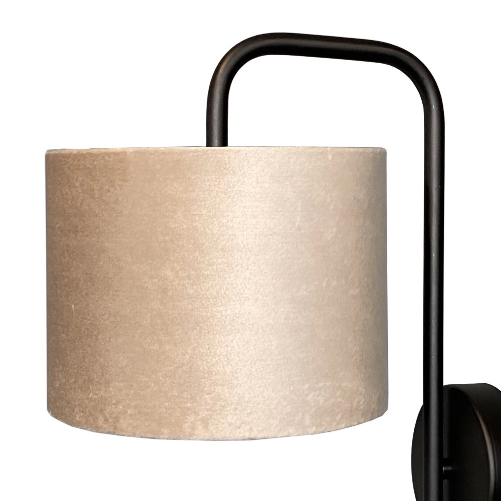 Black wall lamp Venus with sand-colored lampshade Masterlight 8718121251196