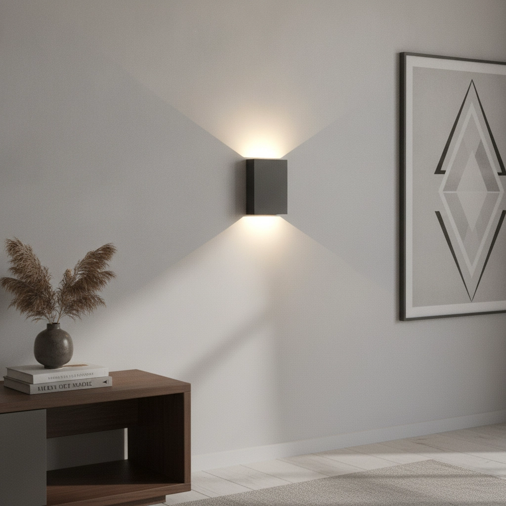 Sleek wall lamp Memphis black gold