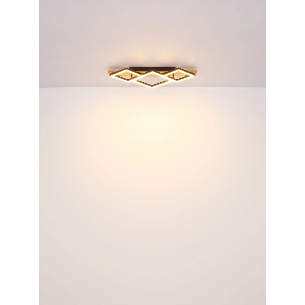 Ceiling lamp Beatrix I black with wood Globo 9007371465392