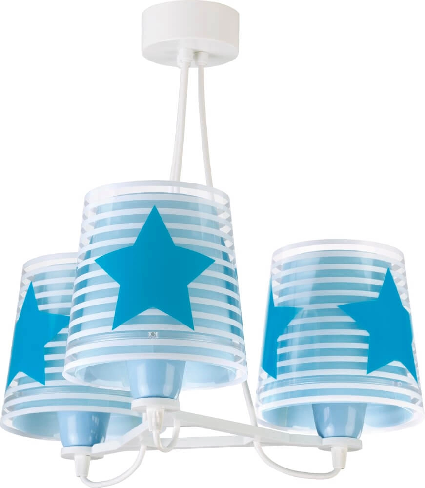 Children's room hanging lamp Light Feeling Star 3-light blue