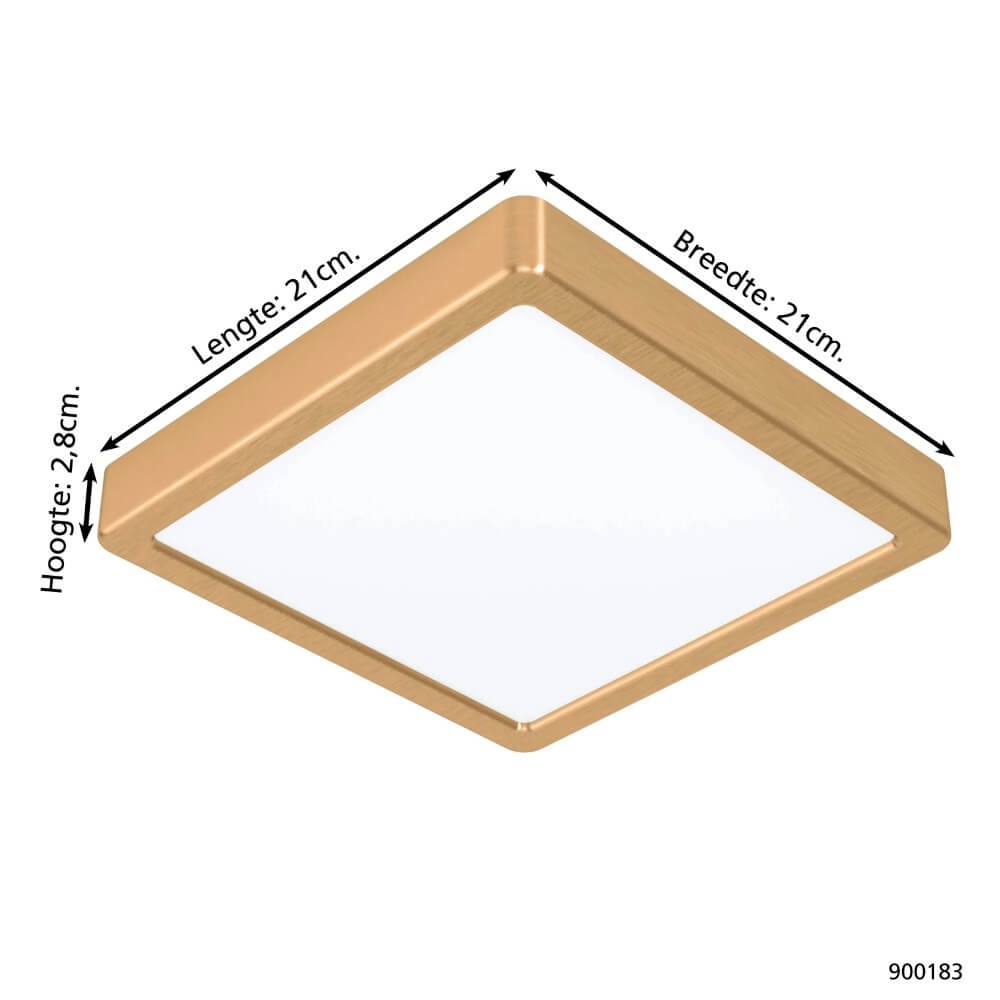 Brass ceiling lamp Fueva 5 21 by 21cm Eglo 9008606229581