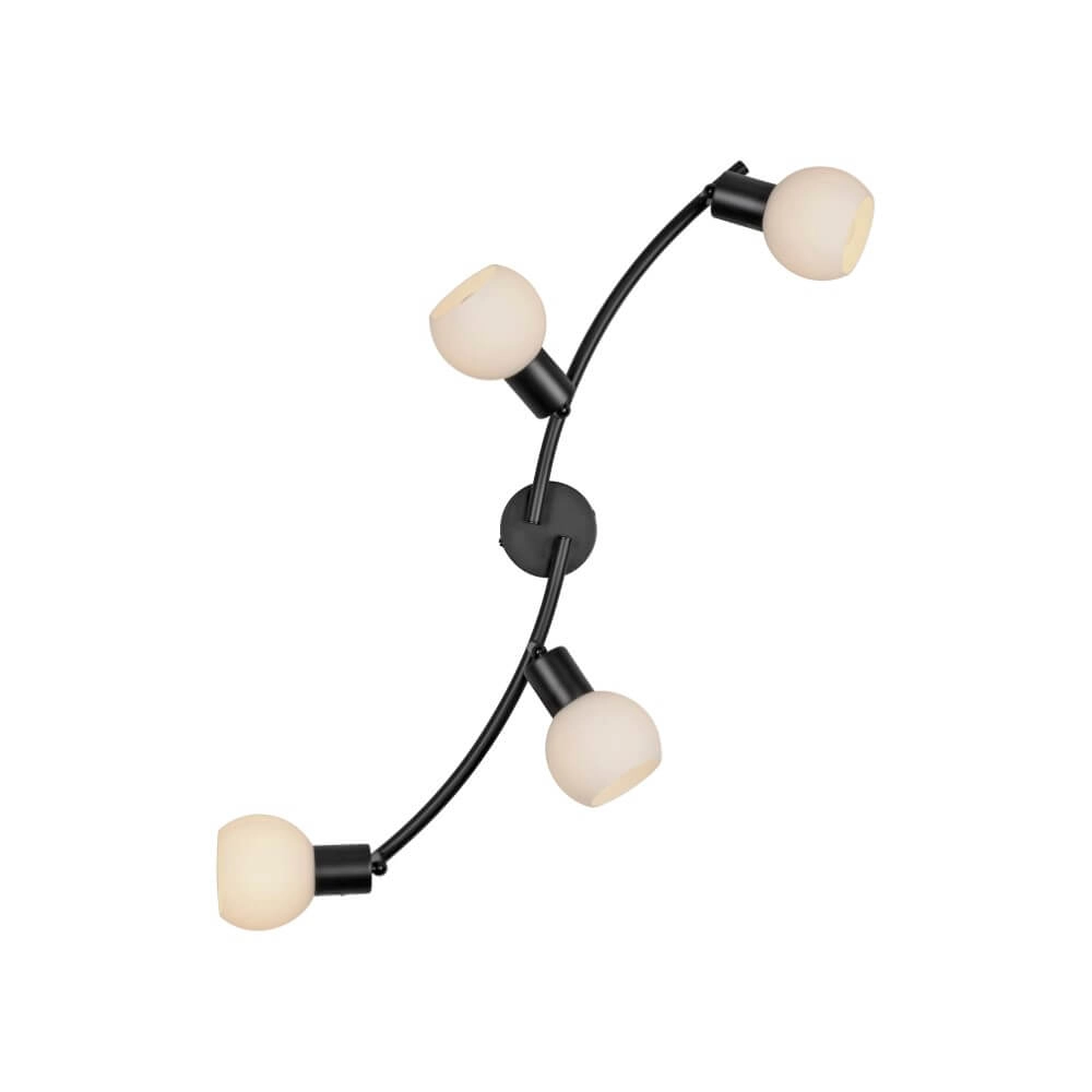 Black ceiling lamp Loki 4-light Just Light 4043689000790
