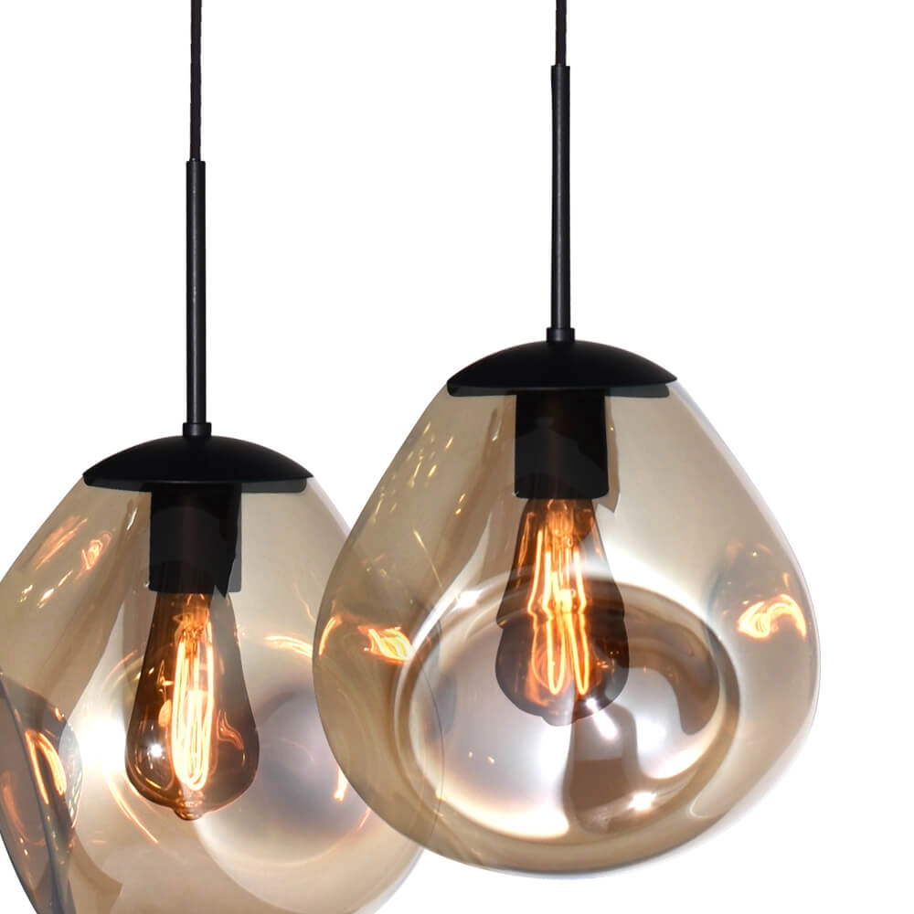 Hanging lamp Lava Oval 8x gold glass Ø 24cm Masterlight 8718121290225