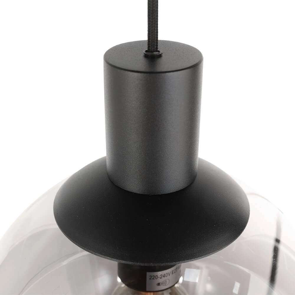 Vide hanging lamp Bollique black with smoked glass Steinhauer 8712746172997
