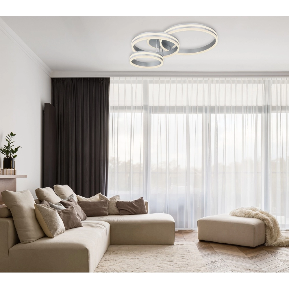 Ceiling lamp Rubio Grey 3 rings Globo 9007371425914