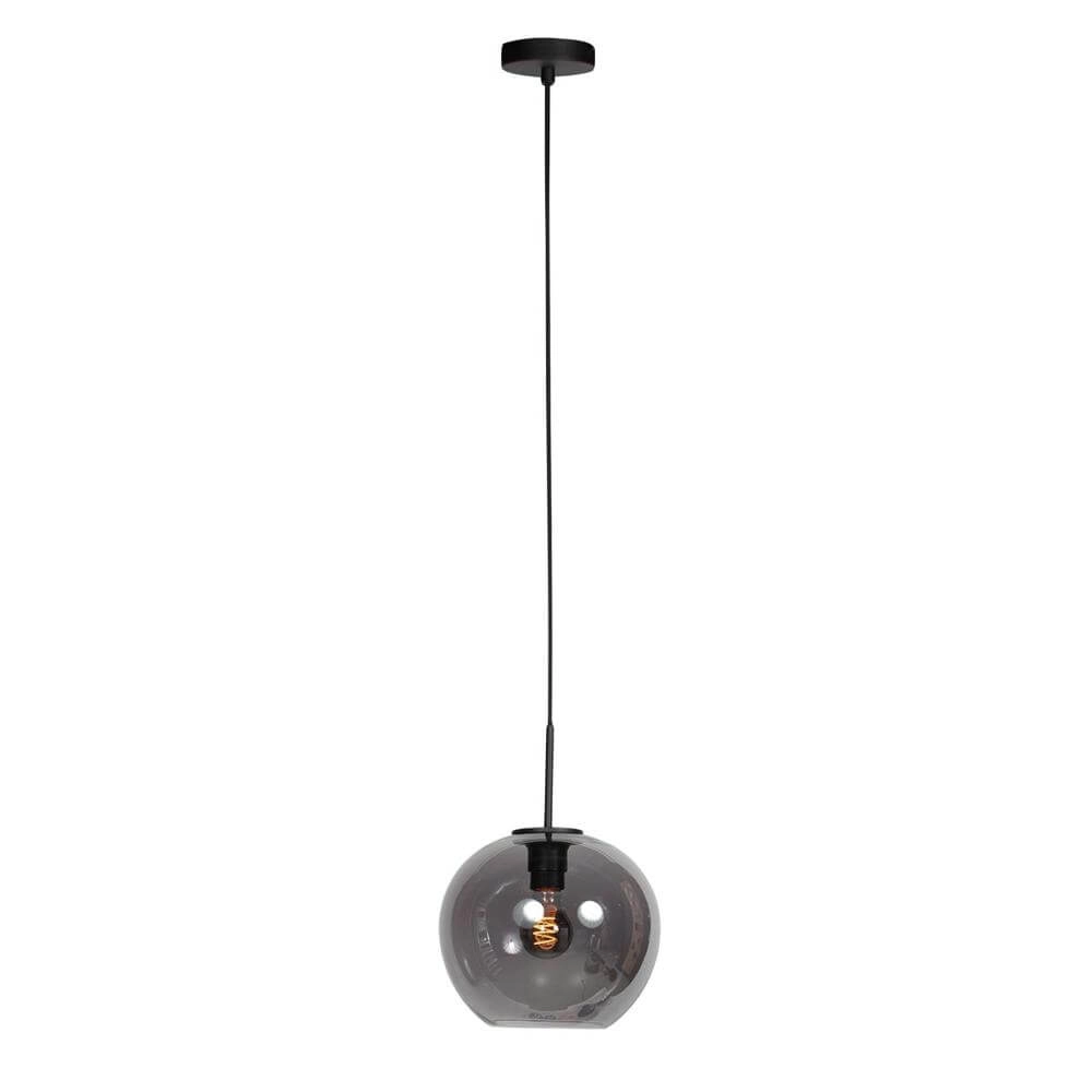 Pendant lamp HaloSwap with 1 ball of smoke glass Ø 25cm