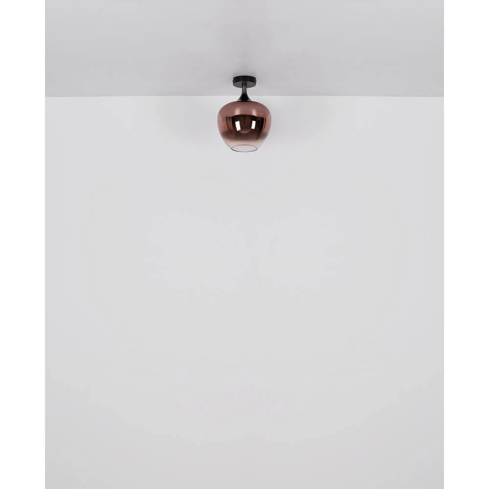 Black ceiling lamp Maxy with red glass Ø 24cm Globo 9007371459964