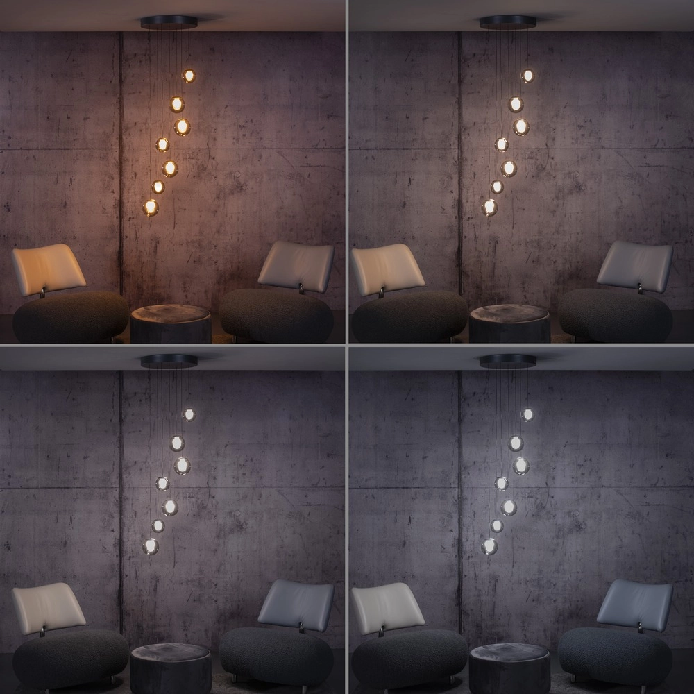 7-light pendant lamp Pure Popup mystic grey Paul Neuhaus 4012248396674