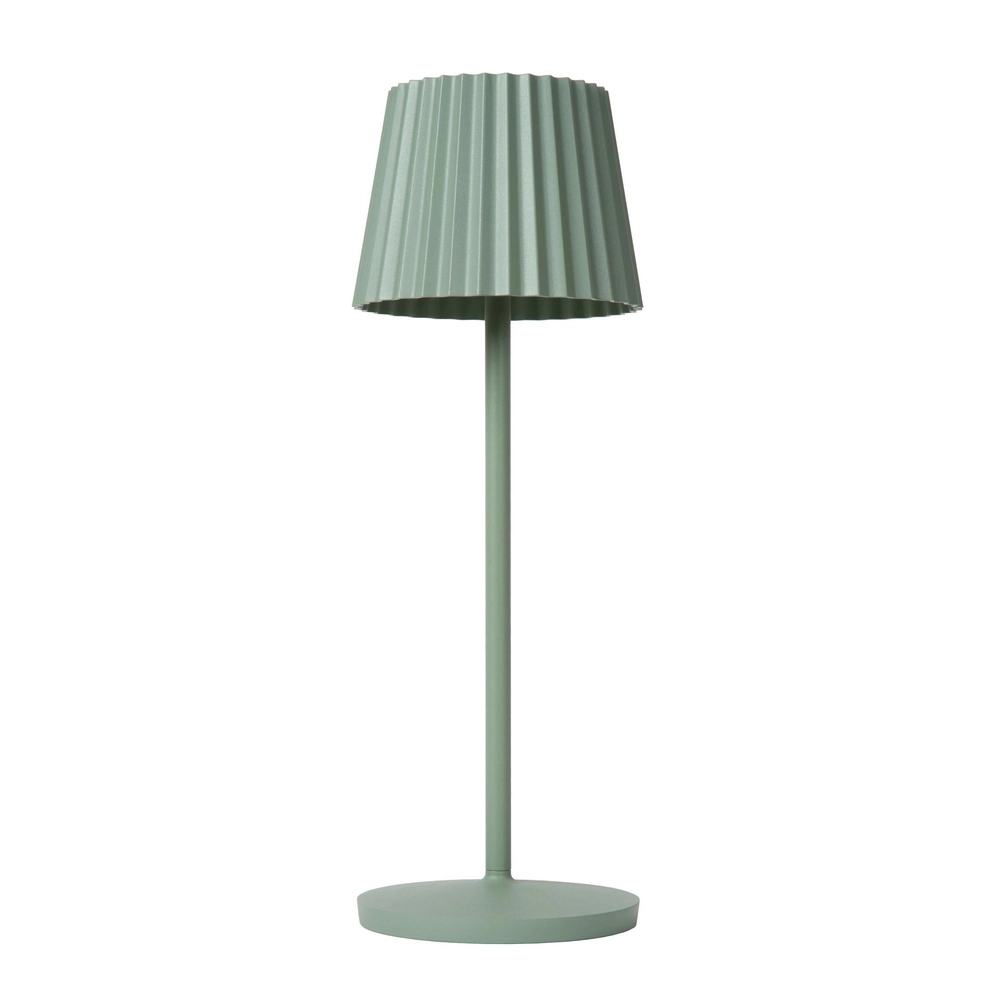 Rechargeable table lamp Justine green with charging station
