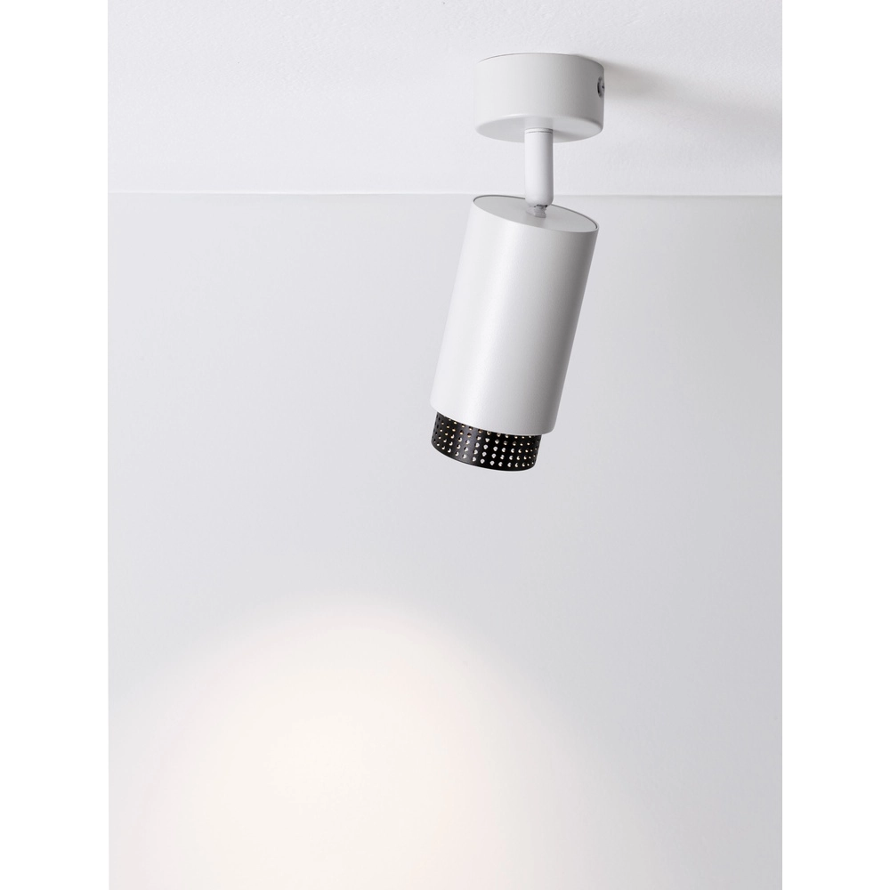 Ceiling spotlight Nessi Orientable white with black