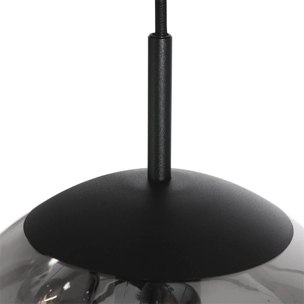 5-light loft hanging lamp Bolique black with smoke glass Steinhauer 8712746133363