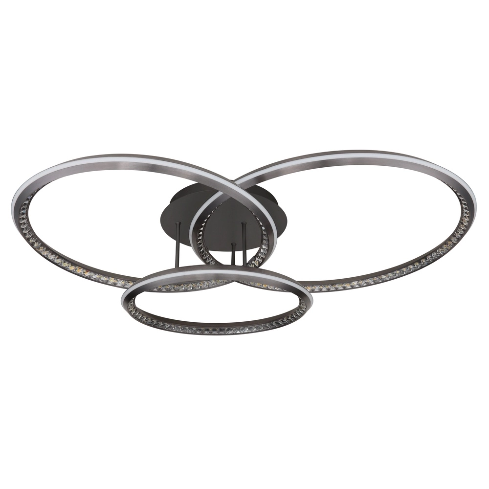 Design ceiling lamp Alaina 3 rings of grey Globo 9007371474882