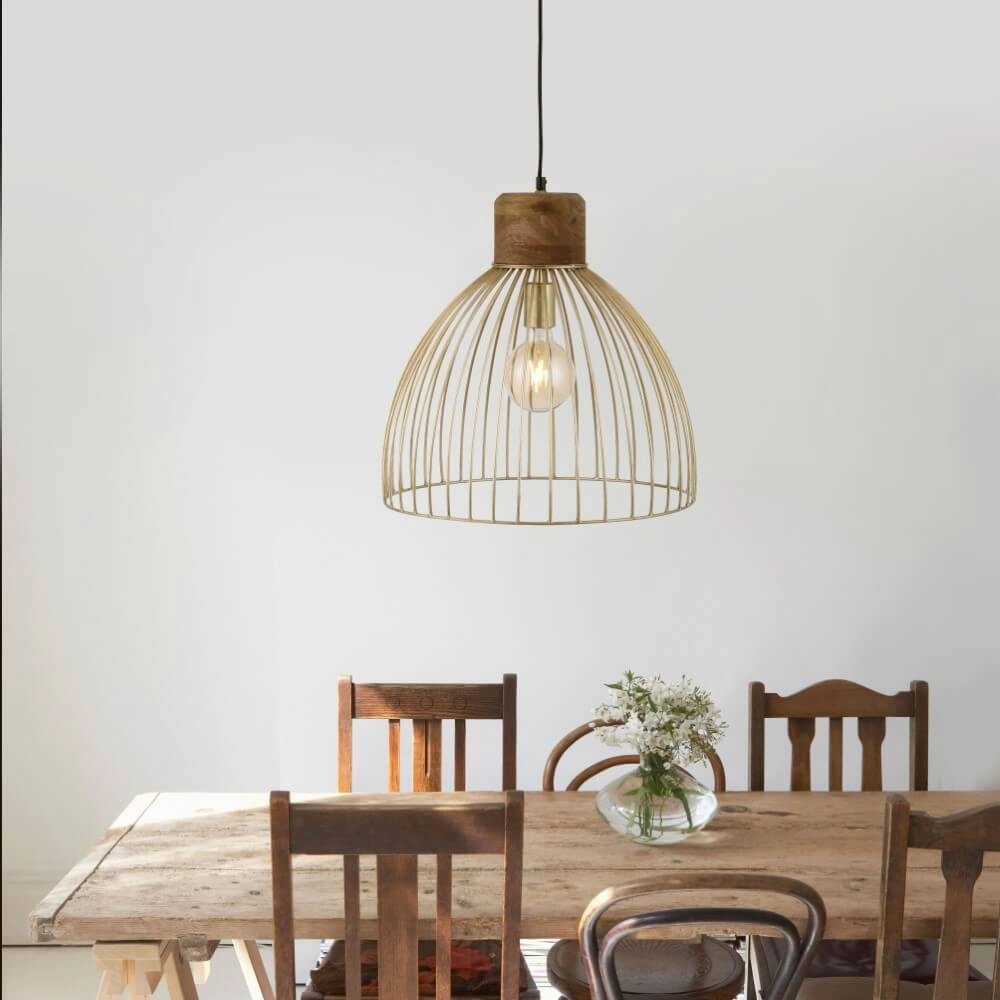 Pendant lamp Alami Brown brass Just Light 4043689976125