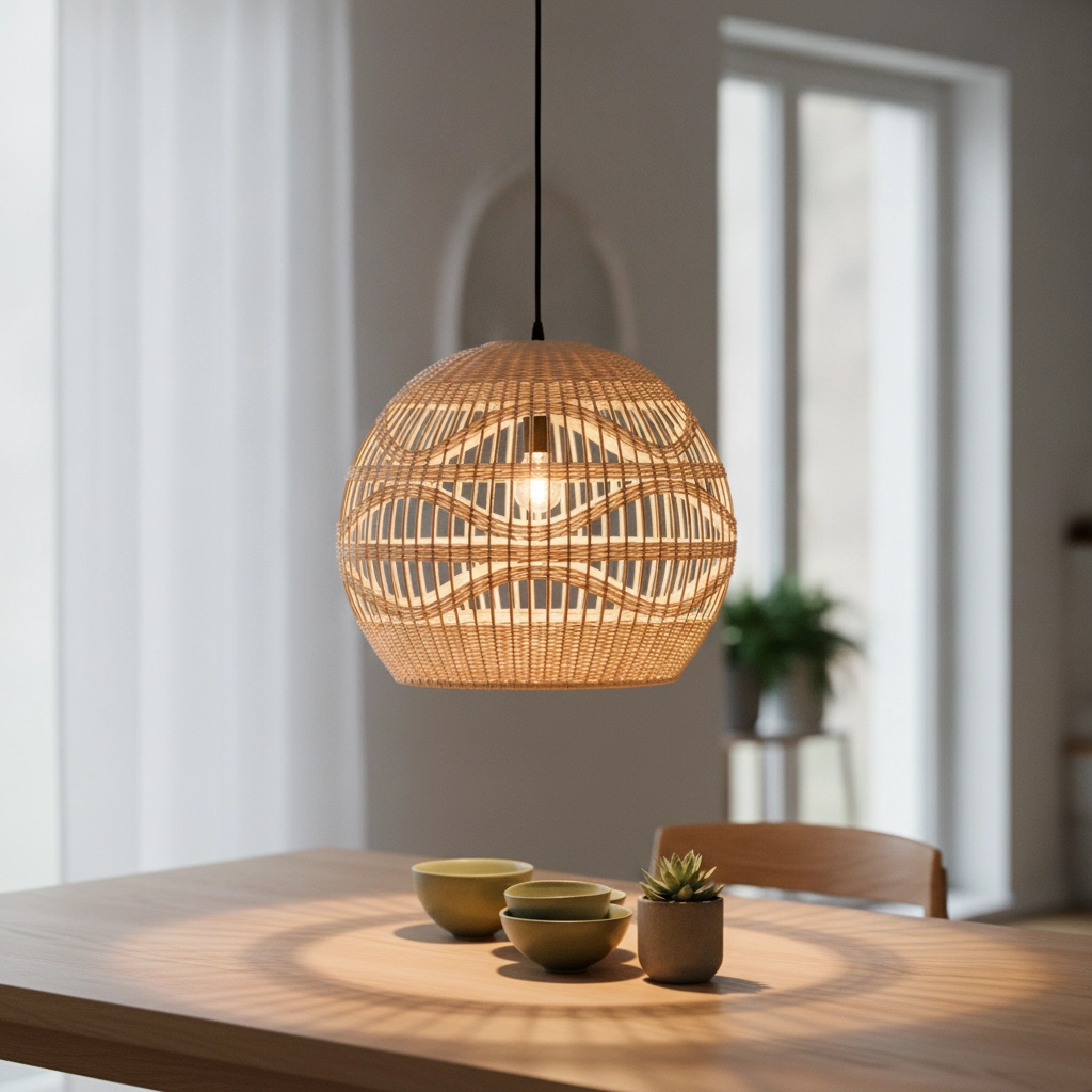 Rattan pendant lamp Marlo Ø 48.5cm ball