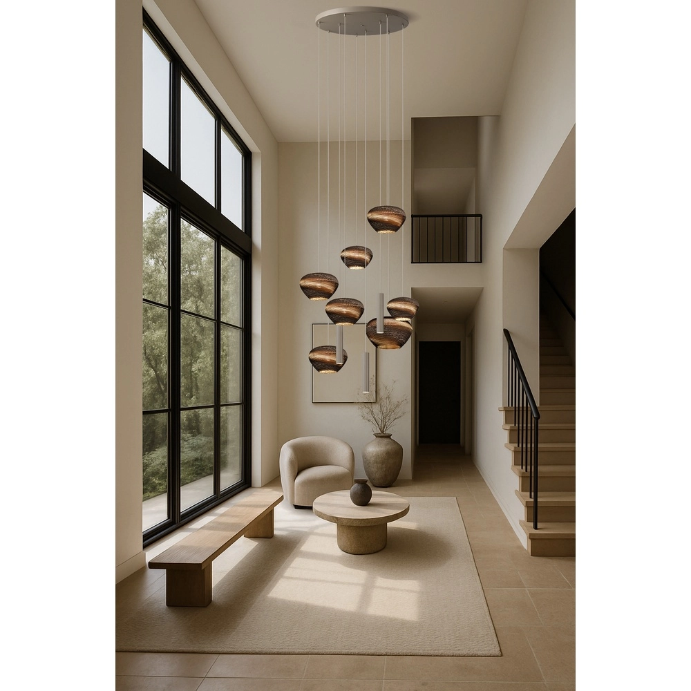 Pendant lamp Carta Trendy with Think Paper hoods - sand