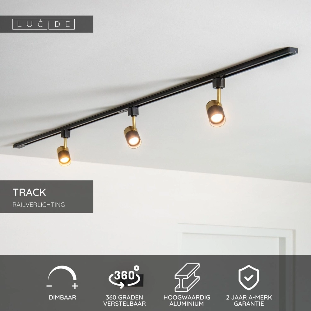 Rail spot Track Floris 1-phase black Lucide 5411212093332