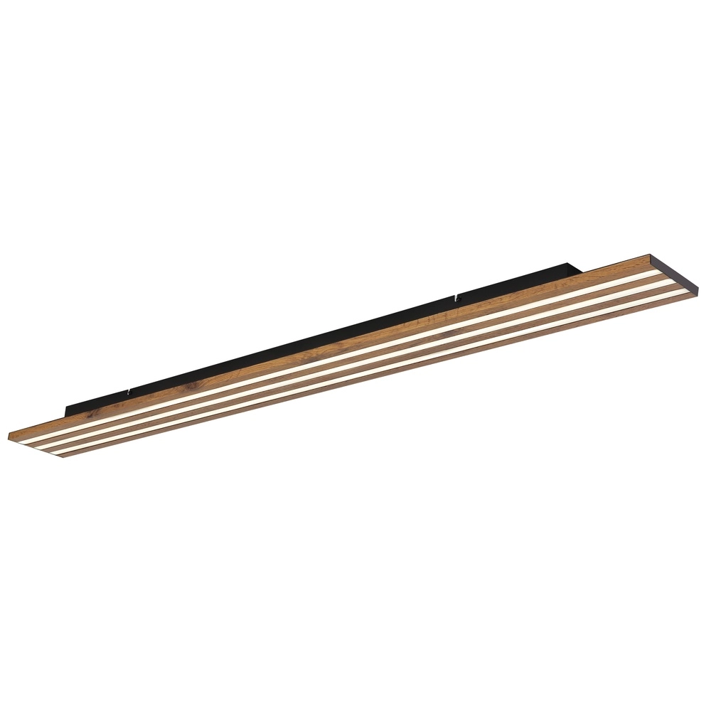 Ceiling lamp Hayden black with wood