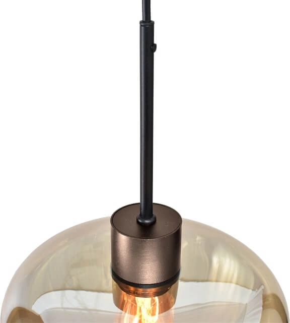 5-light pendant lamp Genua brown with 2x gold glass Ø 24cm - 1x Ø 29cm and 2x pendant Masterlight 8718121357416