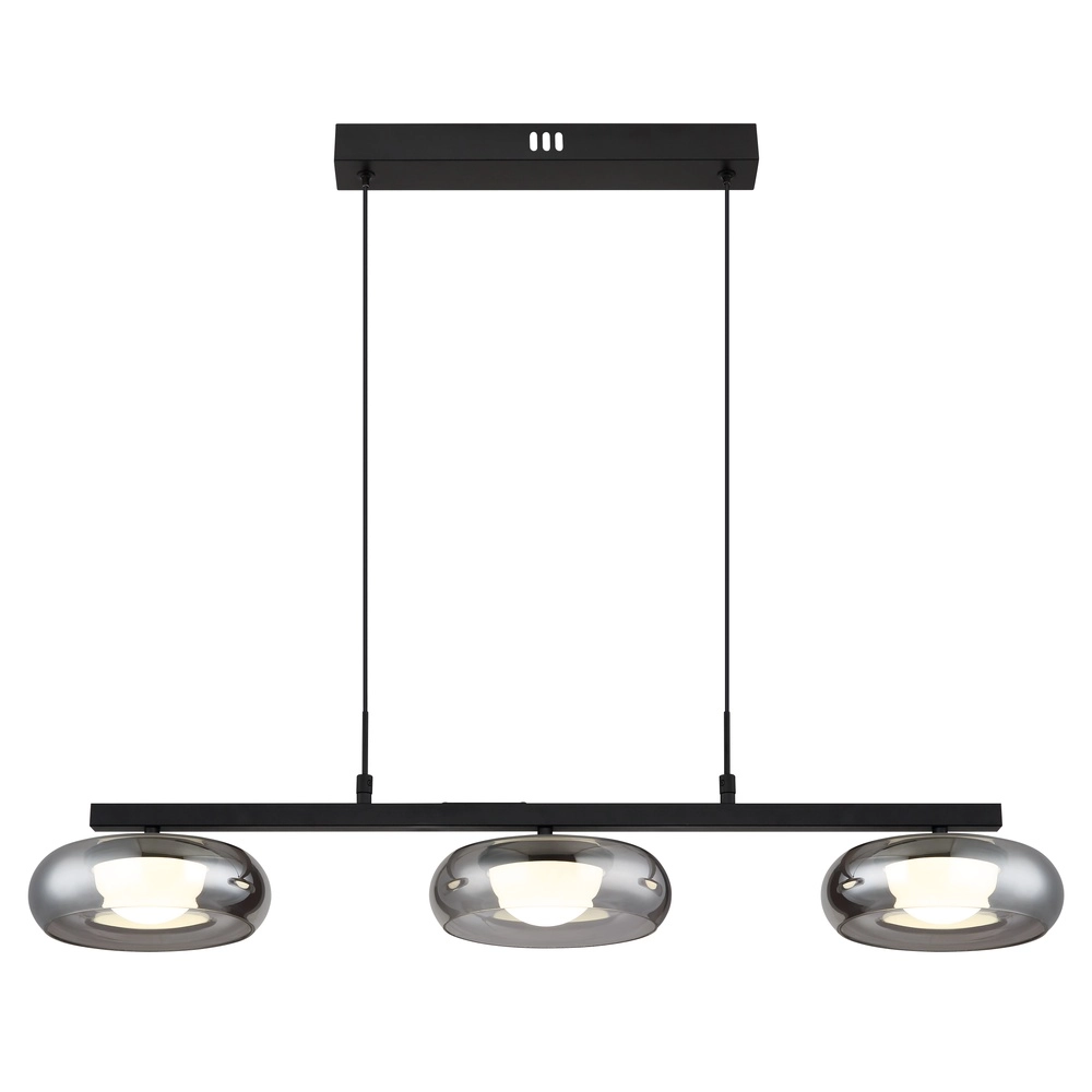 Design pendant lamp Carlene 3-light black Globo 9007371566181