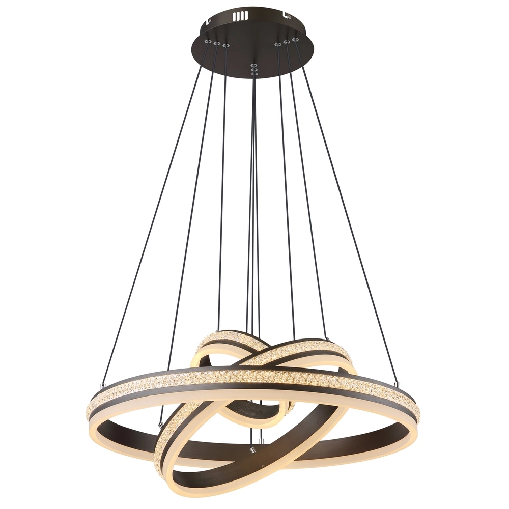 Design pendant lamp Grouni 3 rings titanium brushed Globo 9007371455003