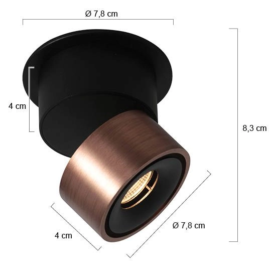 Sleek surface-mounted spot Fez Bronze only Steinhauer 8712746187236