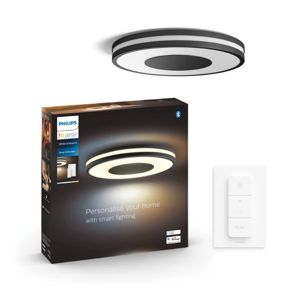 Ceiling light Hue Being - White Ambiance Ø 34.8cm black Philips 8719514341135