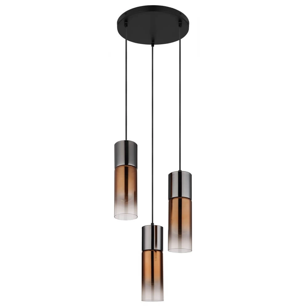 Sleek pendant lamp Annika 3-light gunmetal round Globo 9007371468157
