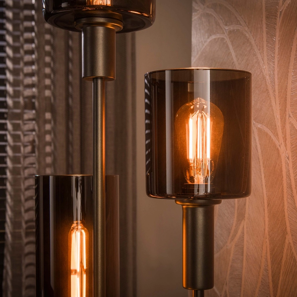 Design vloerlamp Sepiora 5-lichts sienna bruin Lyora 8716803515345