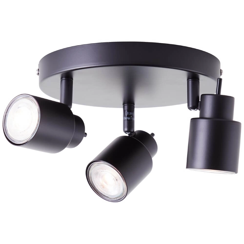 Black ceiling spotlight Andres 3-light Brilliant 4004353409356